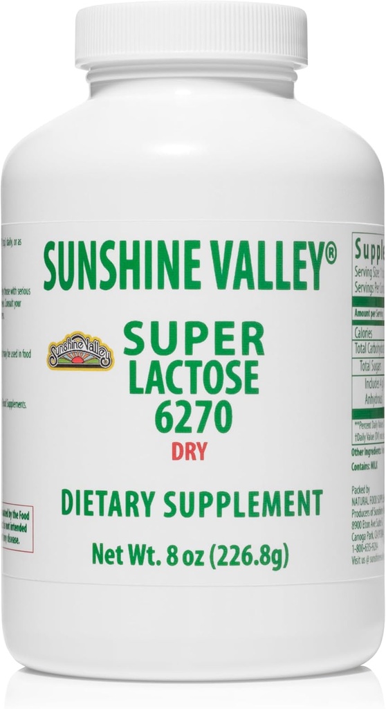 Sunshine Valley® Super Lactose Kuru Toz (FREE FLOW POUR) - Natural Sweetener & Baking Advancedr, Tozlu Pişirme ve Gıda Mixtures, Food Stabilizer & Filler - 8 ozz