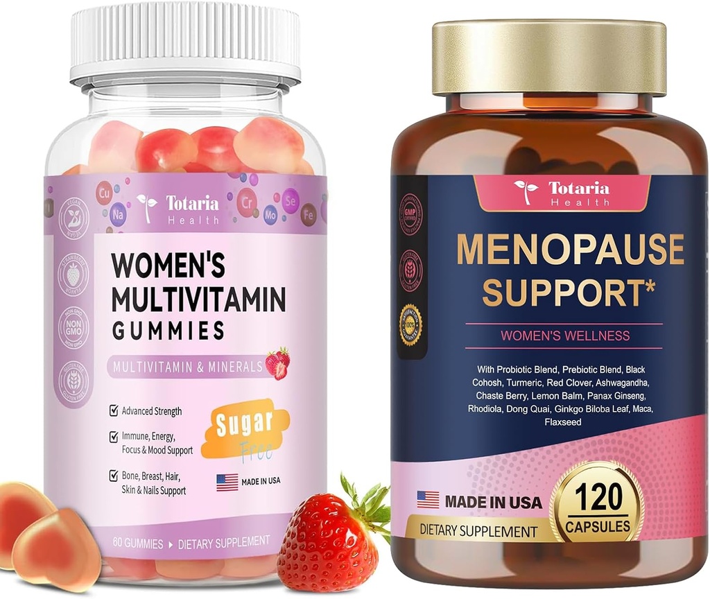 Totaria Sugar Free Πολυβιταμίνη Gummies για γυναίκες & 40-in- 1 Συμπληρώματα εμμηνόπαυσης για γυναίκες
