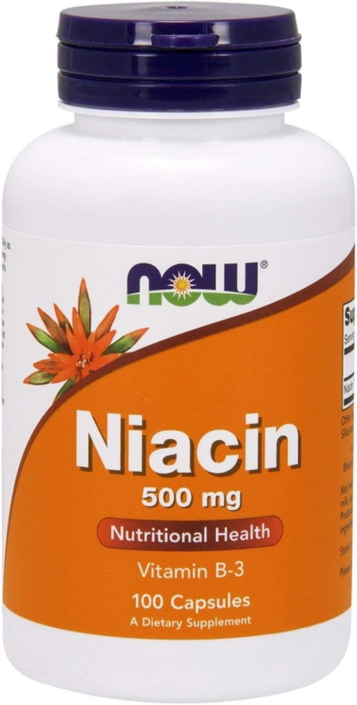 NOW Foods - Νιασίνη Βιταμίνη Β-3 500 mg. - 100 Κάψουλες (πολυ-πακέτο)