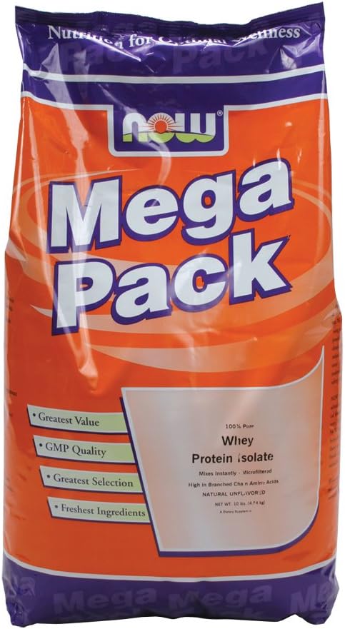Τώρα τρόφιμα πρωτεΐνη Whey Isolate μη αρωματισμένα - 10 lbs. 6 Συσκευασία