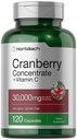 Horbäach Cranberry Kondüksiyon Pills + Vitamin C | 30.000 mg | 120 Capsules | Triple Strength Ultimate Potency Formula | Non-GMO ve Gluten Free Supplement Supplement