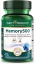 Saf Ürünler Memory500 Bacopa monniera/Brahmi Elite Nootropic Kompleksi - Destekler Peak Bilişsel Performans*, Artan Öğrenme Hız * ve Sağlıklı Bellek & Recall* - 30 Vegetarian Caps