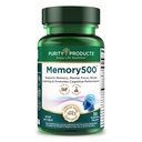Saf Ürünler Memory500 Bacopa monniera/Brahmi Elite Nootropic Kompleksi - Destekler Peak Bilişsel Performans*, Artan Öğrenme Hız * ve Sağlıklı Bellek & Recall* - 30 Vegetarian Caps