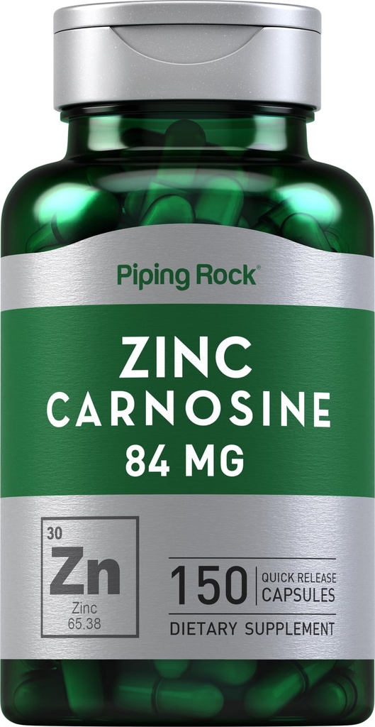 Piping Rock çinko Carnosine Supplement | 84mg | 150 Capsules | Non-GMO, Gluten Free