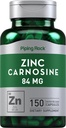 Piping Rock çinko Carnosine Supplement | 84mg | 150 Capsules | Non-GMO, Gluten Free