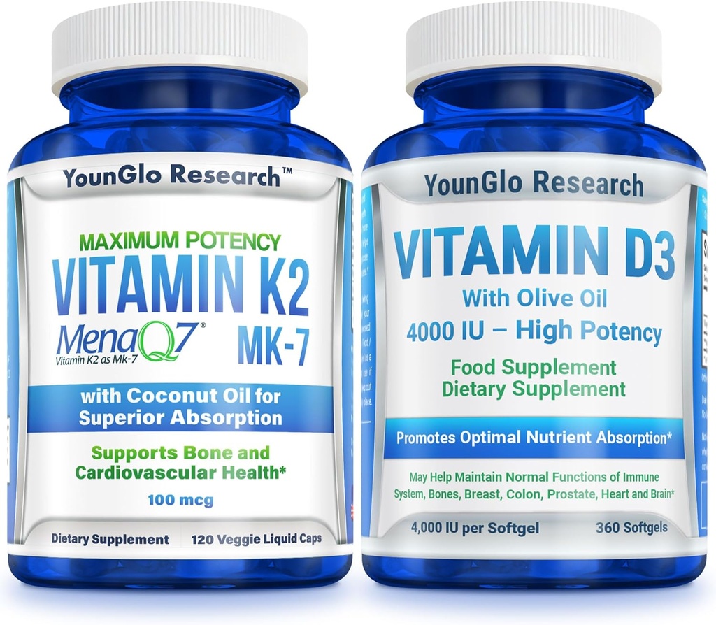 Vitamin D3 4000 IU & Vitamin K2 MK7 100 mcg Supplements