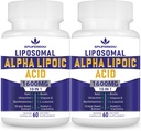 Liposomal Alpha Lipoic Acid 1600mg per Serving,Alpha Lipoic Acid Διατροφικά Συμπληρώματα για Αντιοξειδωτική Υγεία, Ενέργεια και Μεταβολισμός-Γλουτένη Free&Non GMO 120 Κάψουλες