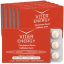Viter Energy Caffeinated Gum 60 mg Caffeine, B Vitamins, Guarana, Sugar Free. (Cinnamon, 12parça, 6 Pack)