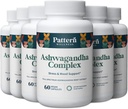 Pattern Wellness Ashwagandha Complex για άνδρες και γυναίκες - KSM-66 & Black Pepper Extract - Ολόκληρο το σώμα και την καρδιά υγεία - Υποστηρίζει το στρες & Mood - Μη ΓΤΟ - 360 Vegan κάψουλες
