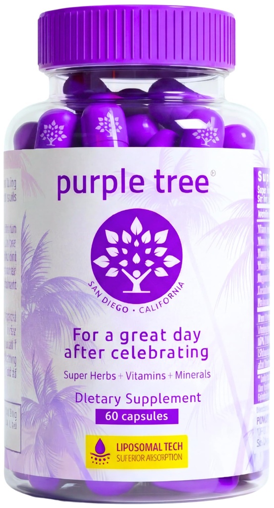 mor ağacı Post-Celebration Wellness Supplement | Liposomal Dihidrricetin (DHM), L-Glutathione, Milk Butle for Liver Support & Hydration | Electrolytes, B Vitamins, Willow Bark | 60 Capsules