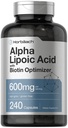 Horbäach Alpha Lipoic Acid 600 mg | 240 Capsules | Biotin Optimizer | Non-GMO ve Gluten Free Supplement Supplement