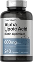 Horbäach Alpha Lipoic Acid 600 mg | 240 Capsules | Biotin Optimizer | Non-GMO ve Gluten Free Supplement Supplement