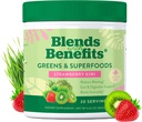 Super Greens Toz w/Probiyotikleri, Digestive Enzymes, Sugar & Gluten Free, Plant Based Superfood Drink Mix for Gut Health, Bloating, Immunity, General Health, 6.35 oz