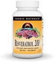 Source Naturals Resveratrol 200 Sağlıklı Ağlama için *, 200 mg - 120 Tablet