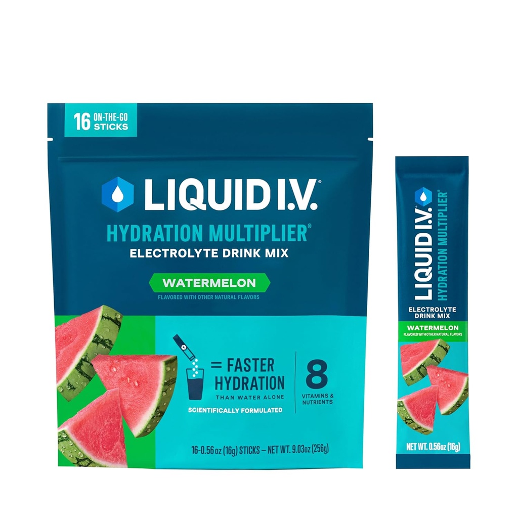 Sıvı I.V.® Hydration Multiplier® - Watermelon | Elektrolyte Toz İçecek Mix | 1 Pack (16 hizmet)