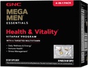 GNC Mega Men Health & Vitality Vitapak, 30 Daily Packs, 4-in-1 Full Daily Multivitamin ve Beslenme Programı for Men