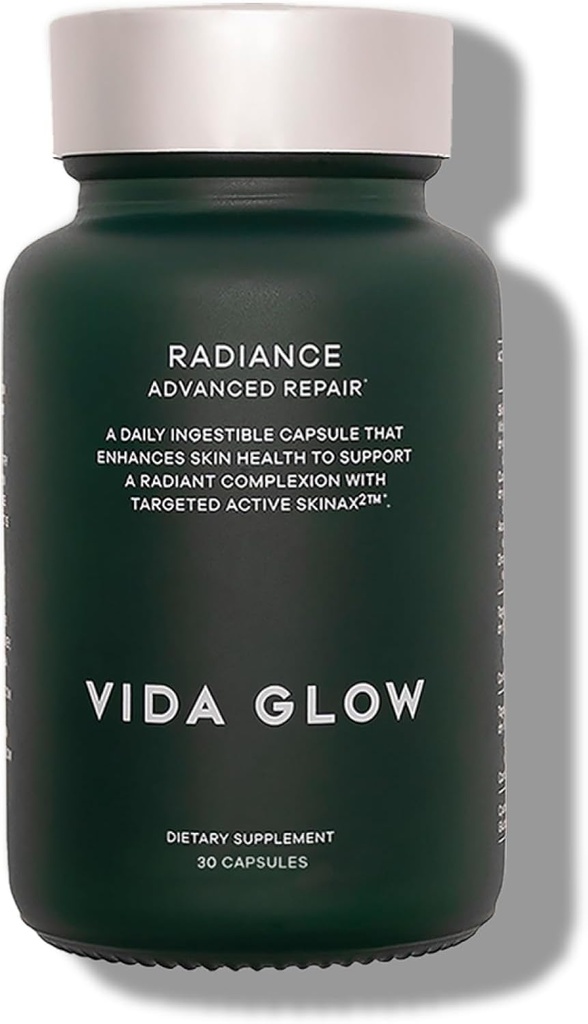 Vida Glow Radiance Supplement Capsules - Anti Aging Supplement - Hedef Dark Spots, Uneven Skin Tone, Redness Relief - Glowing Skin | 30 Servisler