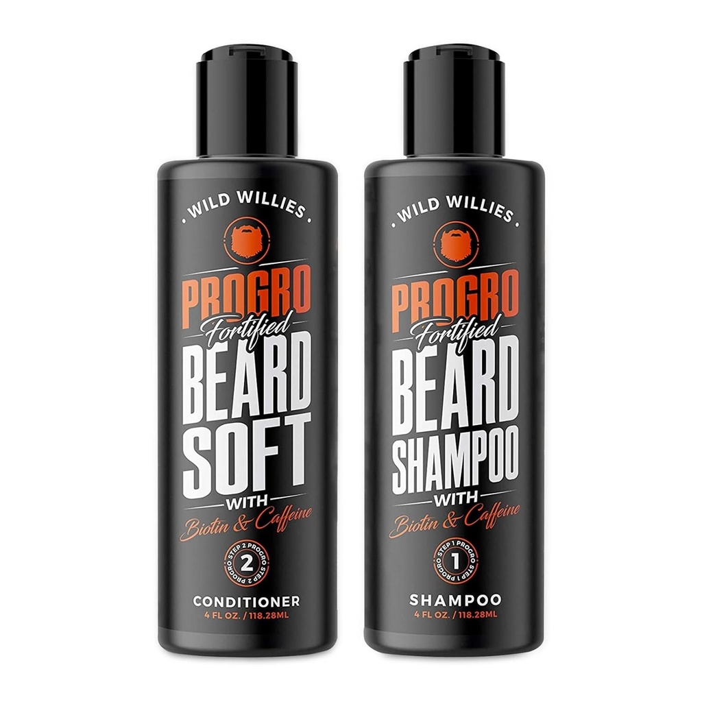 Wild Willies ProGro Beard Growth Shampoo & Conditioner για Thicker & Fuller Beard