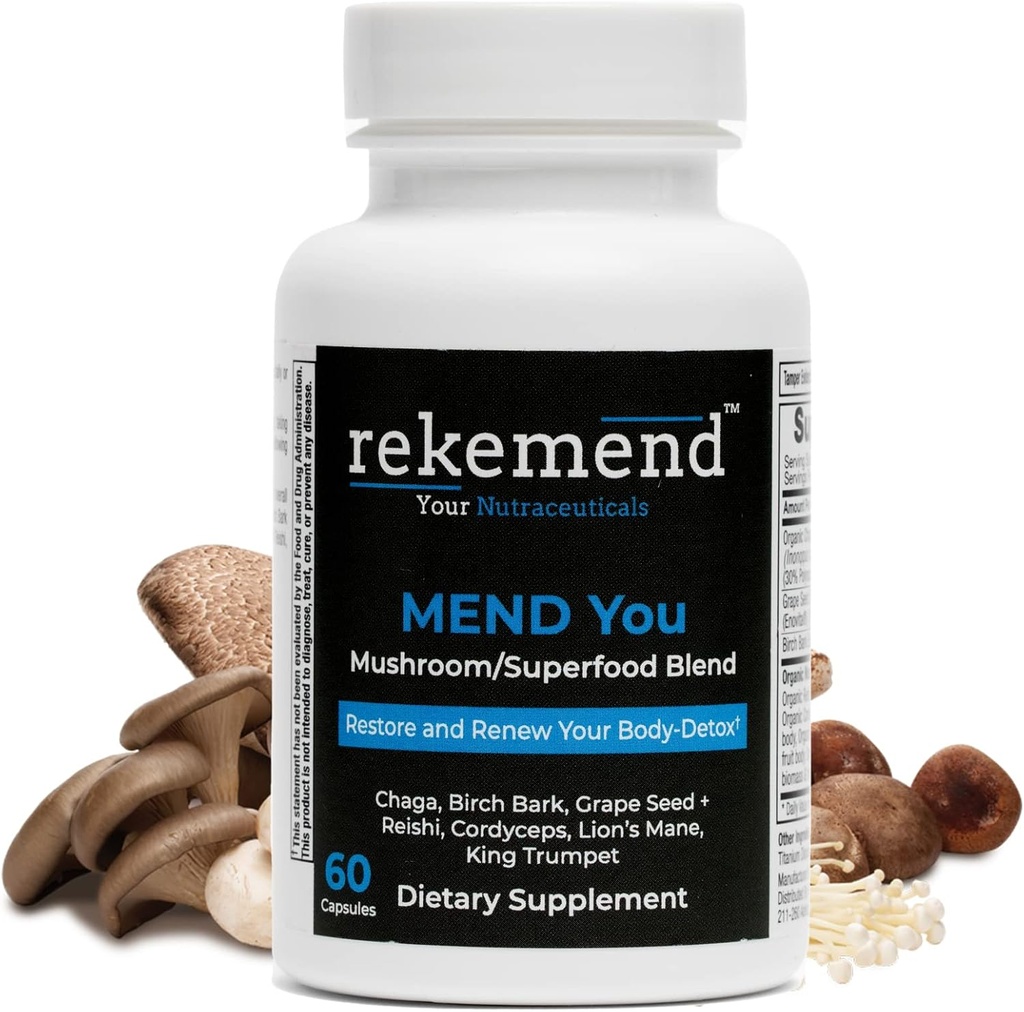 Lions Mane συμπλήρωμα με Cordyceps, Chaga & Reishi εκχύλισμα μανιταριών - 60 κάψουλες