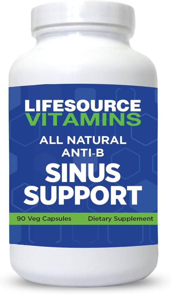 Hayat Kaynağı Vitaminleri Tüm Doğal Anti-B Sinus Desteği - 14 Tüm Doğal Malzemeler - 90 Capsules - Perrietary Formula
