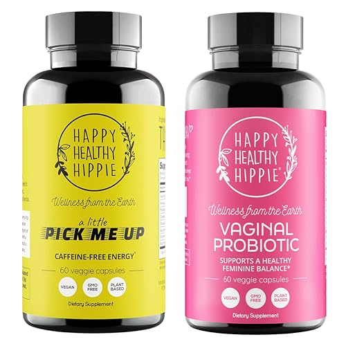 Happy Healthy Hippie Vaginal Probiotics for Women & Pick Me Up Natural Energy Pills