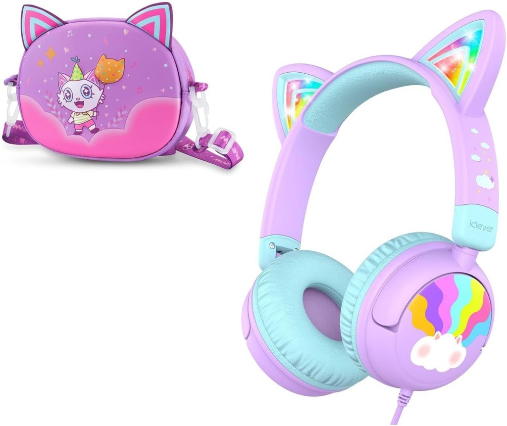 iClever Wired Kids Ears Cat Ear Meow Lollipop & Ears Case Sches