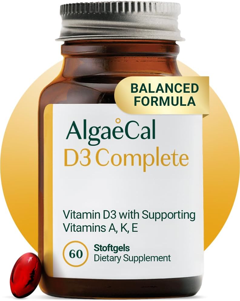 ALGAECAL 4-in-1 Vitamin D3 K2 Tamam - ADK Vitamin Tamam, Immune Support & Bone Health with D3 K2, A, & E - All Body Wellness & Bone Strength, 60 Easy-Swallow Softgels, Made in USA