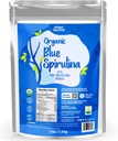 Ellie'nin En İyi Organik Blue Spirulina Toz Superfood Supplement - Odorless - 3LB Bulk - Vegan, GMO, Gluten-Free, Dairy-Free, Brilliant Blue Food Coloring - Pure Water Extracted
