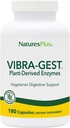 Natures Plus Vibra-Gest - 180 κάψουλες - Χορτοφαγική Digestive Υποστήριξη συμπλήρωμα με προβιοτικά, Ζωντανά Φρούτα & Φυτικά Ένζυμα - Φυσικοί Ζωντανοί Πολιτισμοί - 180 εξυπηρετήσεις