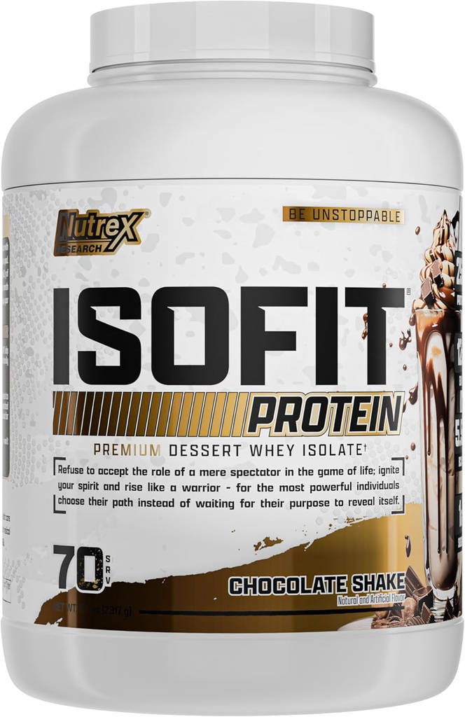 Έρευνα Nutrex IsoFit Whey Protein Powder Στιγμιαίο 100% Whey Protein Isolate (70 μερίδες, Σοκολάτα Shake)