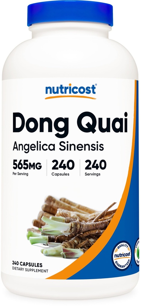 Nutricost Dong Quai 565mg, 240 Κάψουλες (Angelica Sinensis) - Χορτοφαγικά Καπέλα, Μη ΓΤΟ, Χωρίς Γλουτένη