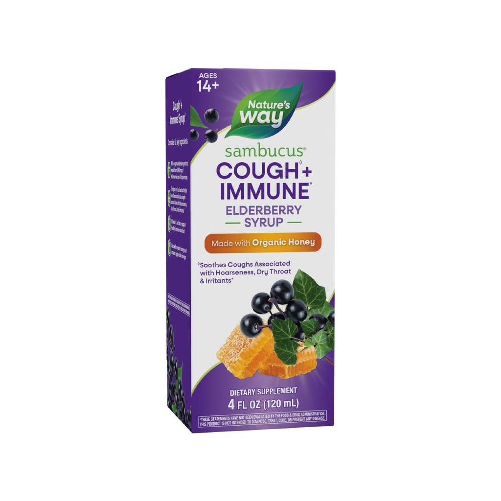 Nature's Way Sambucus HoneyBerry Syrup με Black Elderberry Extract & Organic Honey, Immune Support*, 4 Fl. Oz