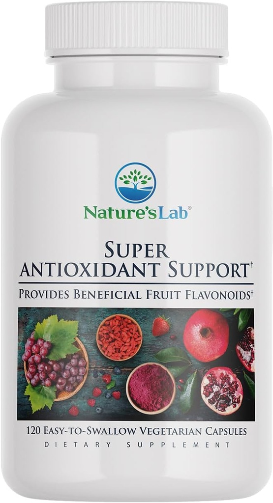 Nature's Lab Super Antioxy Support - Resveratrol, Acai, Cut Berry, Noni Fruit, Pomegranate - 120 Capsules (60 Day Supply)