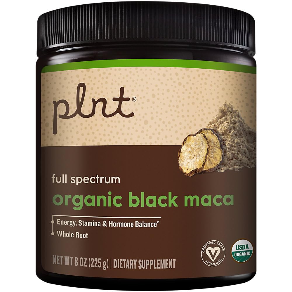 Βιολογικό Μαύρο Maca Powder Full Spectrum - Υποστηρίζει την ενέργεια, Stamina, & Hormone Balance (8 oz./45 Servings)