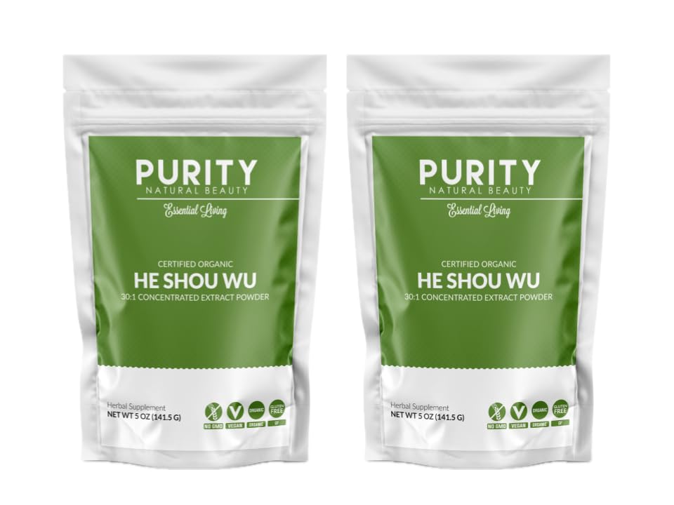 Certified Organic He Shou Wu - Μεγάλη σακούλα 5oz των 30:1 συμπυκνωμένο-Fo-ti - Βιολογικό εκχύλισμα Foti- Fo ti He Shou Wu οργανικό (πακέτο των 2-10 ουγγιά)