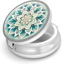 Pill Box-3 Karşılaştırma Küçük Pill Case for Purse & Pocket Mini Metal Pill Holder Travel Pill Container to Hold Supplements Antivirus-Free (Green Mandala)