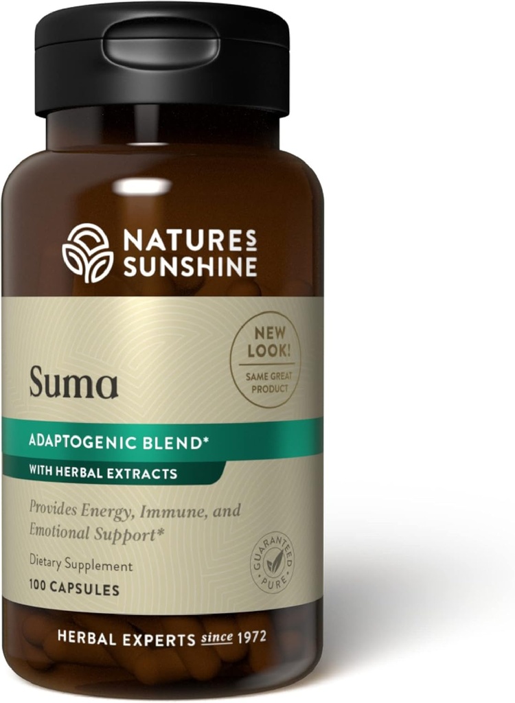 Nature's Sunshine Suma Kombinasyon, 100 Capsules | Enerjiyi artırır ve Altı Güçlü Adaptojenik Herbs Sistemine Destekler