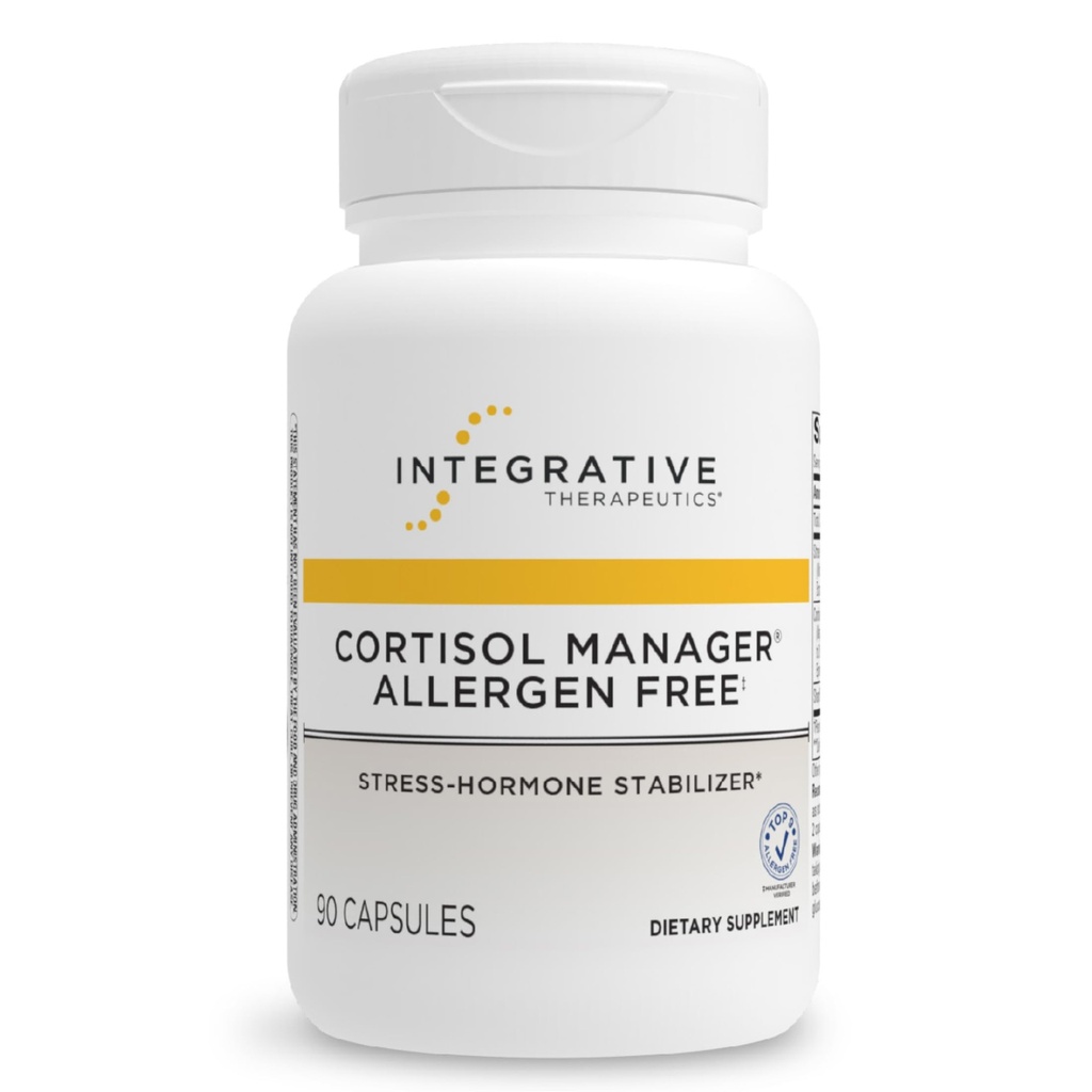 Integrative Pharmaceuticals Cortisol Manager Allergen Free - Adrenal Health Support Supplement for Healthy Stress Response* - Vegan, Non-Dairy & Gluten-Free - 90 Κάψουλες (45 Servings)