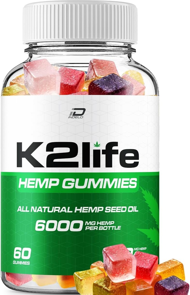 K2Life Hemp Gummies - Hemp Seed Extract K2 Life Hemp Gummies Tinnitus Herbal Supplement, Health and Wellness Support, All Natural K2Life Hemp Gummy Advanced Formula (1 Pack - 60 Gummies)