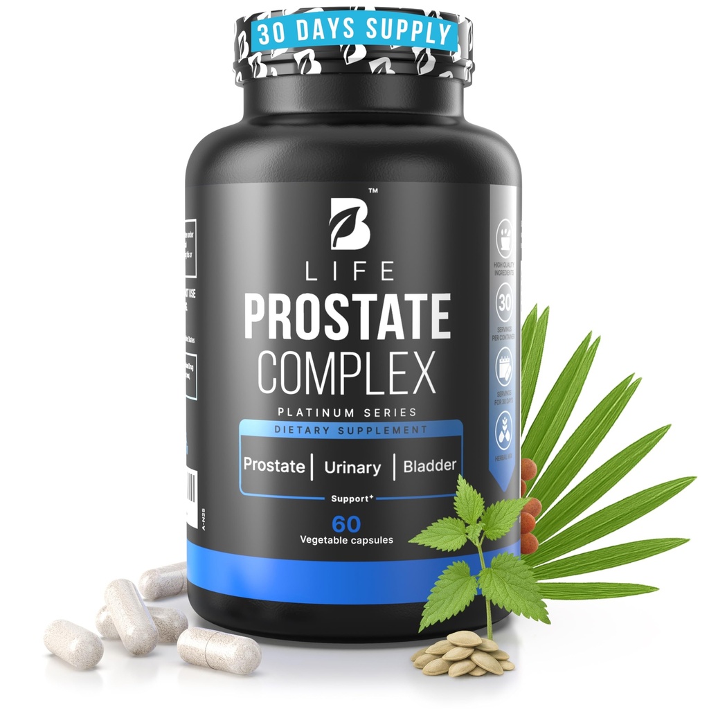 Super Palmetto ile Erkekler için Prostate Health Supplements for Men with Saw Palmetto for Men & Riley Seed Oil Capsules - Sting Nettle Root / 60 Capsules - 30-Day Supply