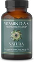 Natura Health Products Vitamin D-A-K Supplement - Supports Healthy Bone, Heart and Vision Function, Featuring Vitamins D3 5000 IU, A 1000 IU, K2 50 mcg, K1 550 mcg, Bioavailable (60 Capsules)