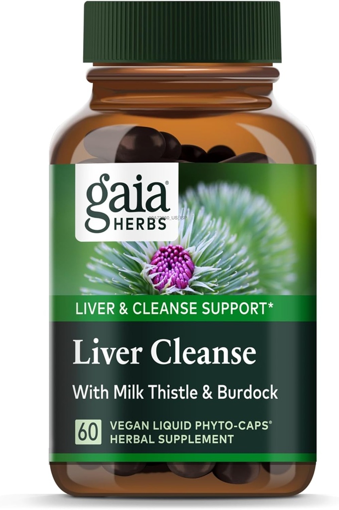 Gaia Herbs Liver Cleanse - Συκώτι για την υγεία συμπλήρωμα βοτάνων με γαϊδουράγκαθο, Burdock, Turmeric, Dandelion & More* - 60 Vegan Liquid Phyto-Caps (30 Servings)*