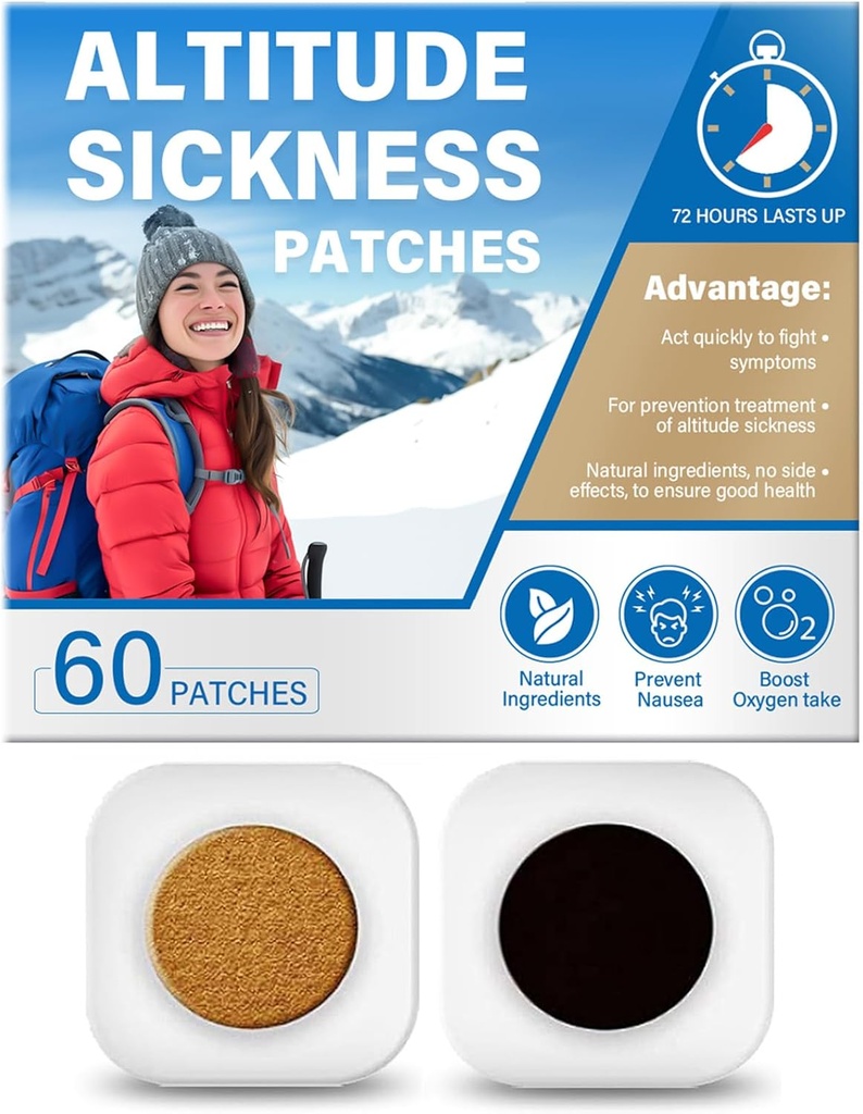 Yasirona Altitude Hastalık Önleme Patches, Yüksek Altitude Hastalık Belirtileri Mücadele Ediyor, Boosts Oksijen Intake, Supports Rapid High Altitude Acclimation ((60 - Count of 1))