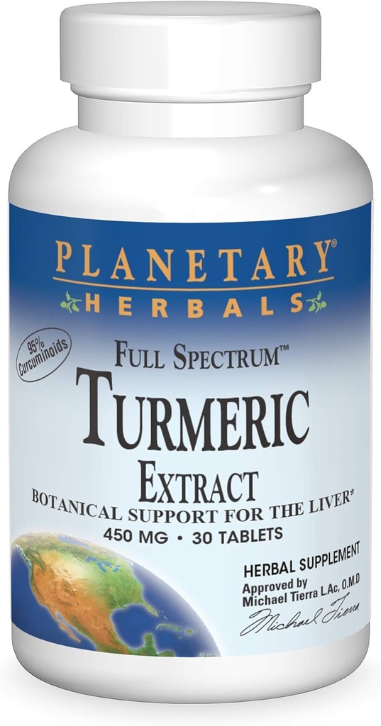 Gezegensel Herbals Full Spectrum Turmeric Extract Tabletleri, 450 mg, 30 Count