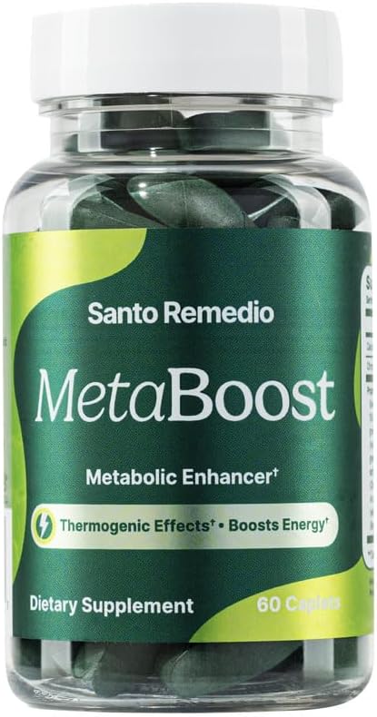 Santo Remedio MetaBoost, Diyeter Supplement, Metabolic Advancedr, Termogenik Etkisi sağlayın, Calorie Burn, Yeşil Çay (Thermojenik), Kromium ve Kalsiyum, 60 Tabletler, Vejetaryen