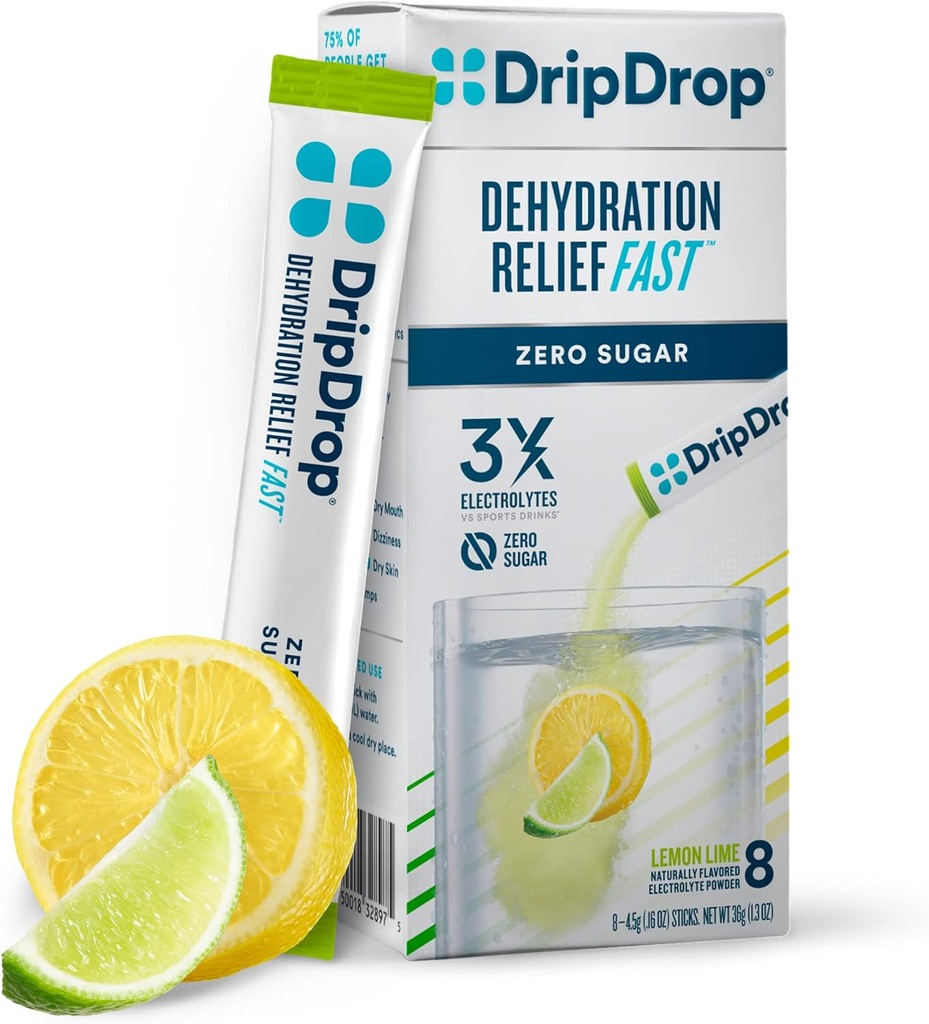İndirin Hydration - Zero Sugar Electrolyte Toz Paketi - Limon Lime - 8 Count