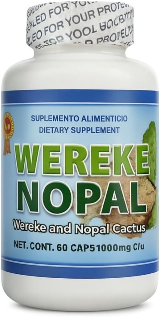 Wereke & Nopal Κάψουλες – 60 Count (1000 mg έκαστο) – Φυσικό συμπλήρωμα βοτάνων – Παραδοσιακό μεξικανικό μείγμα – Υποστηρίζει τη συνολική ευεξία και ισορροπία – από Lo + Natural