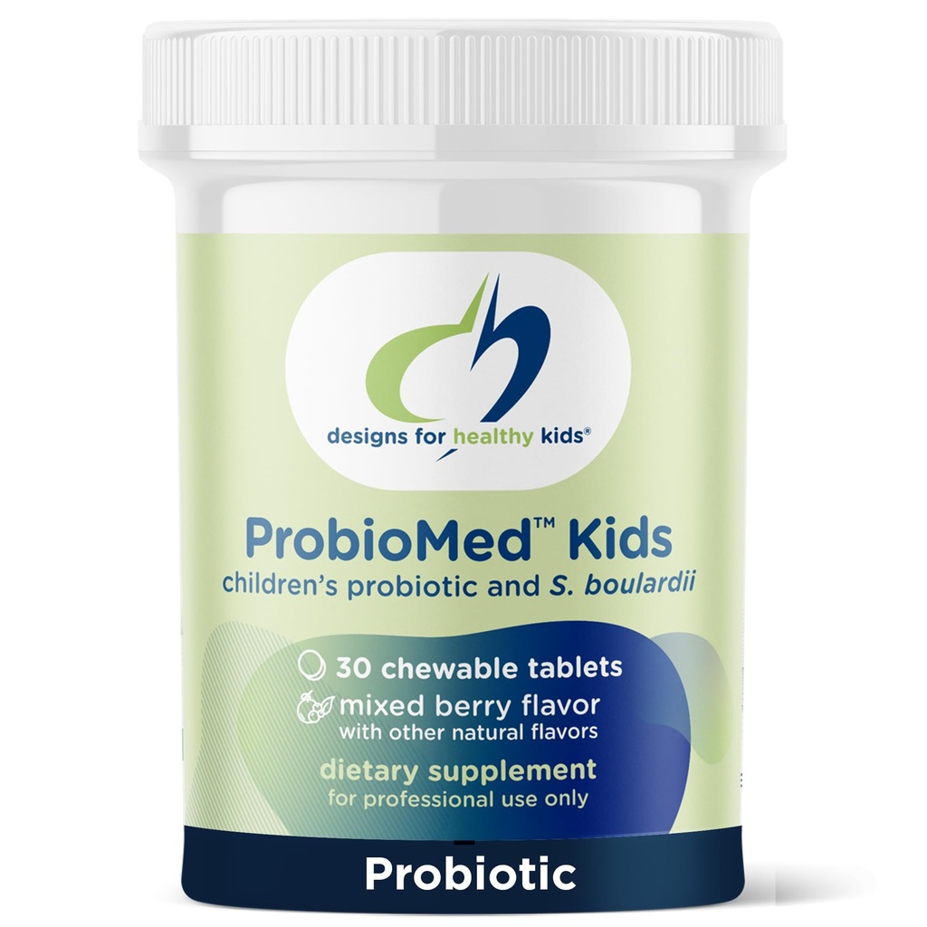 Sağlık ProbioMed Kids Chewable Probiyotik - 10b CFU Gut & Immune Support for Children - Lactobacillus, Bifidobacterium + Saccharomyces boardii - Delicious Berry Flavor (30 Tablet)
