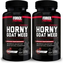 Force Factor Horny Goat Weed for Men, Natural Male Drive and Vitality Supplement with Natural Materialss for Superior Abors, Fundamental Series, 750 mg, 60 Count (Pack of 2)