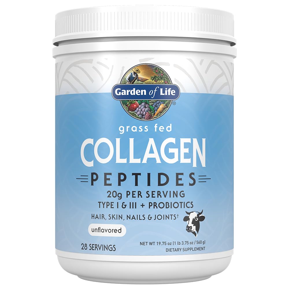 Κήπος της Ζωής Grass Fed Collagen Peptides σκόνη χωρίς άρωμα Collagen σκόνη για γυναίκες άνδρες δέρμα νύχια μαλλιά αρθρώσεις, υδρολυμένα συμπληρώματα πρωτεΐνης κολλαγόνο, κολλαγόνο για γυναίκες & άνδρες, 28 υπηρεσίες